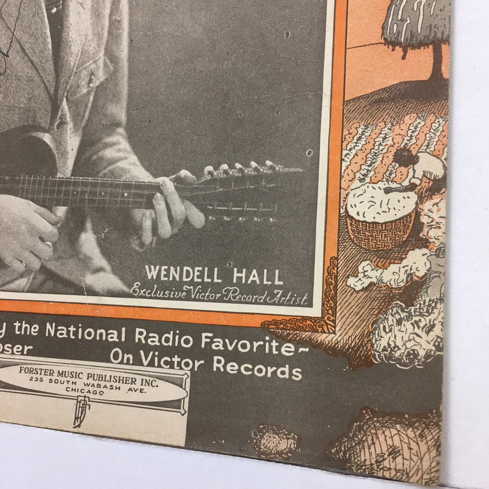 Partituras vintage de Estados Unidos It Aint Gonna Rain No Mo © 1923 Uke Wendell Hall Foto 4 de 4