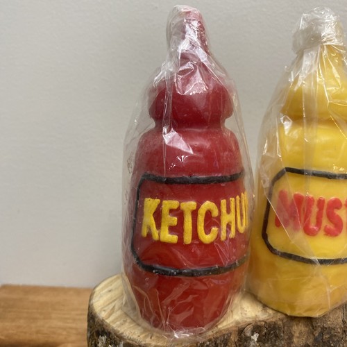 NUEVO Juego de 2 velas de novedad de cera tarro de mostaza tarro de ketchup de Amscan Inc. - Imagen 2 de 8
