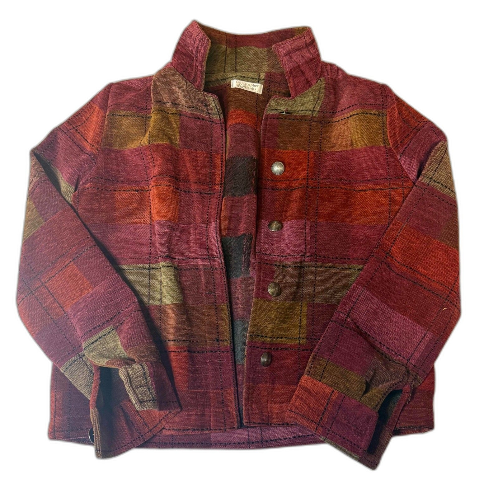 Vintage Christopher & Banks Patchwork Jacket Card… - image 1