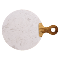 Servierbrett Marmor Weiß Mit Holzgriff KüChenbrettchen Schneidebrett KüChenbrett