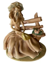 Vintage Lady On The Bench Figurine