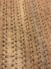 Neutral Earth Tone Colored Hand Made Crocheted Afghan Throw Blanket 54 X 43