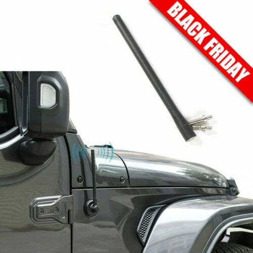 7.5-inch Short & Thick Reflex Antenna Replace for 2007-2023 Jeep Wrangler Black - Imagem 3 de 4