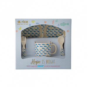 Coffret Repas Bebe Melamine Baleines Bleues Ebay