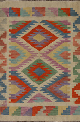 Dual-Sided Kilim Kelim Rugs Flatweave Wool Carpet 3x5 ft