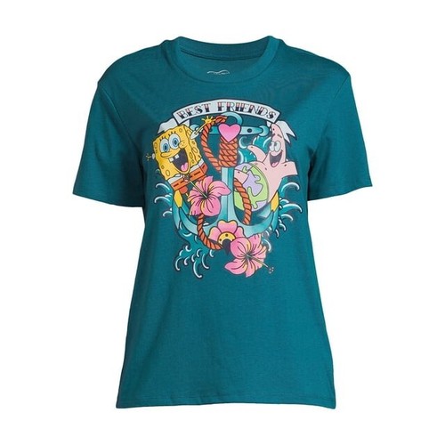 SpongeBob SquarePants Women's SIZE XS Anchor Graphic Tee with Short Sleeves NWT - Picture 2 of 12