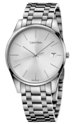New Swiss Made CALVIN KLEIN Time Silver Dial Men's Quartz Watch