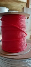 3/16  x 400 ft. Hollow Braid Polyethylene Rope Spool. Red Made in USA