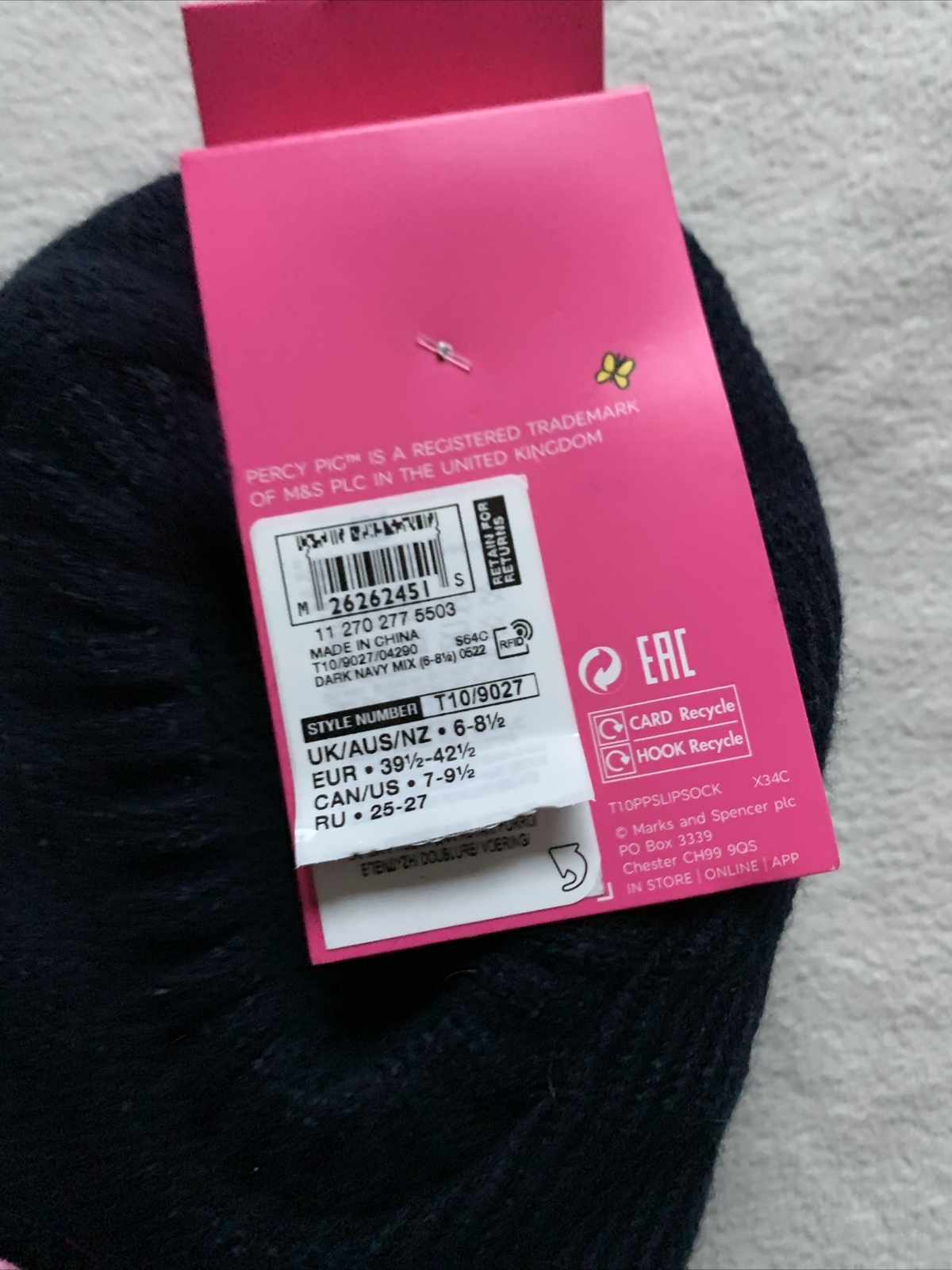 BNWT M&S Mens Size 68.5 Blue Percy Pig Slipper Socks eBay