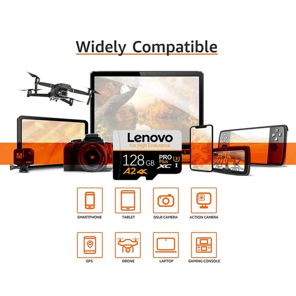 Tarjeta de memoria Lenovo de alta velocidad 1 TB 2 TB tarjeta micro SD clase 10 Xc adaptador de tarjeta Tf Foto 4 de 4