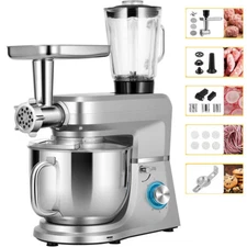 Stand Mixer 6 in 1 8.5Qt 10-Speed Meat Grinder Juice Blender Pasta Maker Slicer