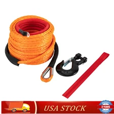 3/8" x60' Synthetic Winch Rope Line Recovery Cable 19,854 LBS for UTV Jeep Winch