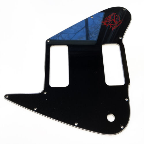 Schwarz 3-lagiger Schlagbrett für Gibson Custom Shop 2 P90 nicht umgekehrter Firebird mit Aufkleber - Bild 3 von 10