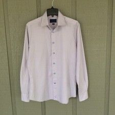 David Donahue Cotton Long Sleeve Button Front Trim Dress Shirts Size 16 Defect