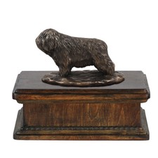 Shih Tzu Low Wooden Urn Art-Dog