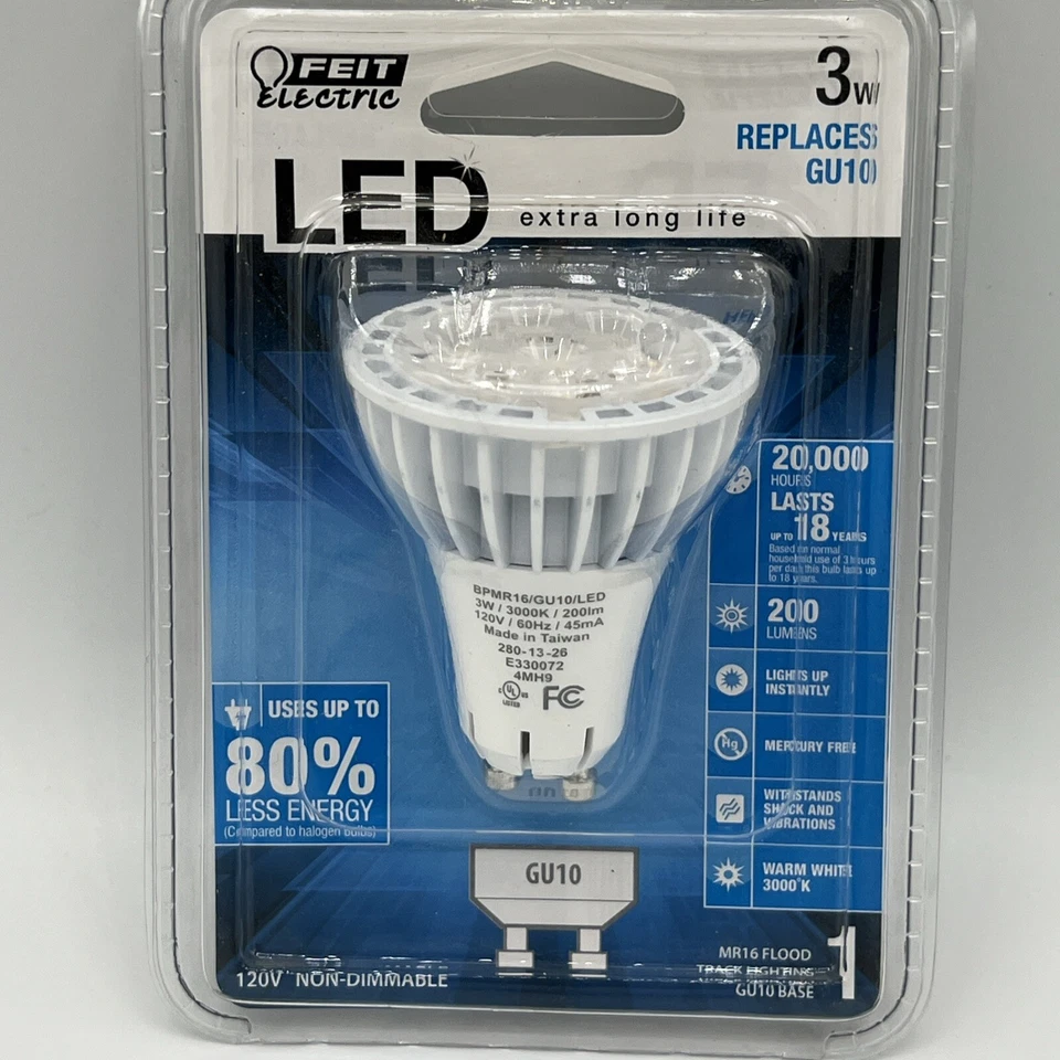 FEIT Electric Replaces GU10 Base 3W MR16 Flood Track Lighting 120V 1 Light Bulb - Image 2 of 4