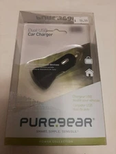 PureGear Universal Rapid Dual USB Car Charger - Black new in box power 