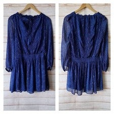 Banana Republic Snake Print Smocked Drop Waist Tassel Tie Neck Mini Dress XSP