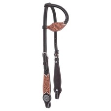 Western Two Tone Leather One Ear Style Headstall : 9664
