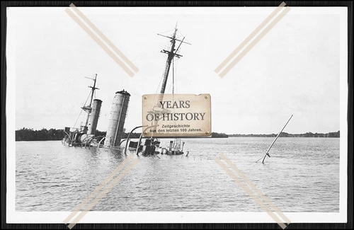Photo S.M.S. Königsberg 1905 Small Cruiser Wreck Sunk Imperial Navy