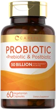 Prebiotic, Probiotic & Postbiotic | 50 Billion CFU 60 Capsules | by Carlyle