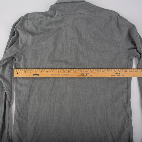 Camicia uomo Carl Sterr taglia 16 grigia tinta unita manica lunga vestito con bottoni - Foto 7 di 10