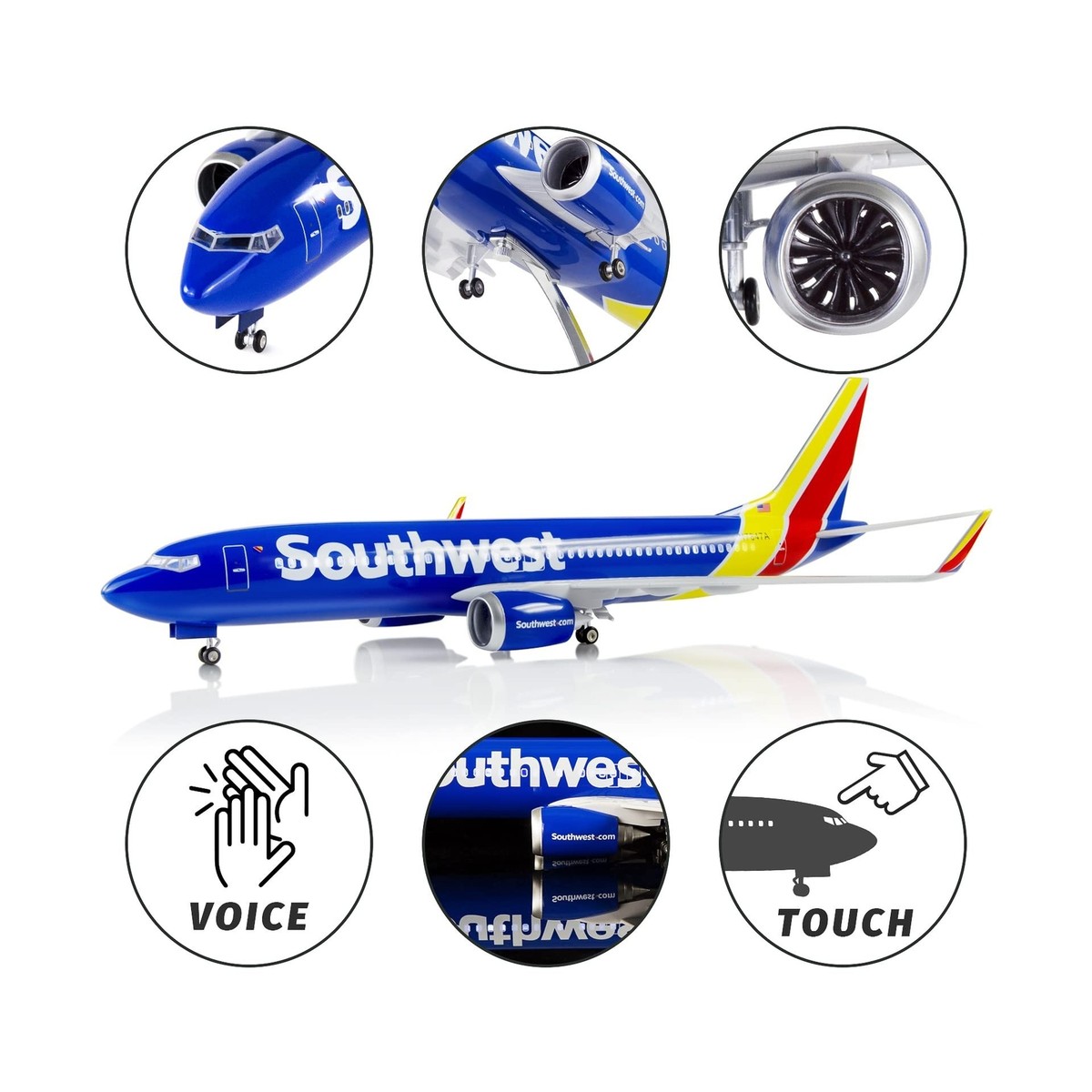 24-Hours DHL Boeing 737 Model Airplane - 18" LED Light Display With Sound Control