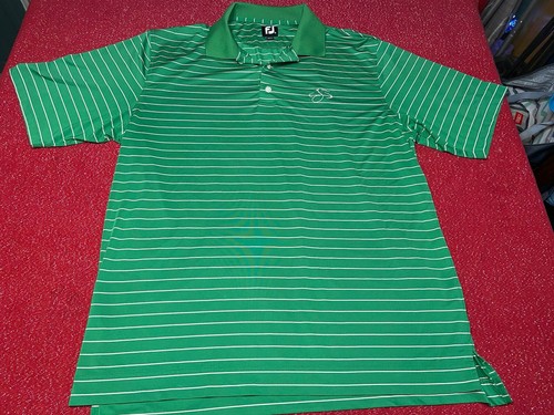 FootJoy Golf Polo Performance Stretch Kurzarm Shirt Herren Xl Grün Streifen