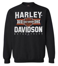 Harley-Davidson Men's Varsity B S Logo Pullover Fleece Sweatshirt, Black