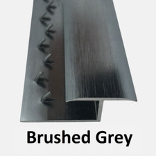 Prestige Z Carpet to Tile/Wood/Laminate Threshold Bar Brushed Grey 0.9m (3ft)