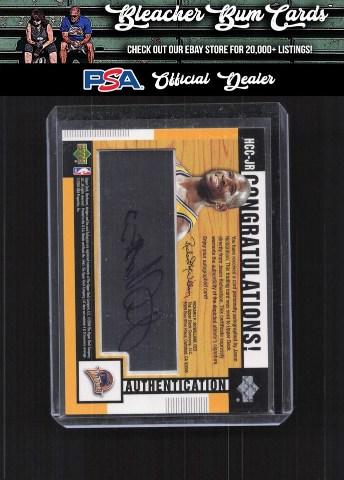 2004-05 Upper Deck Hardcourt HCC-JR Jason Richardson transparente automático - Imagem 2 de 2