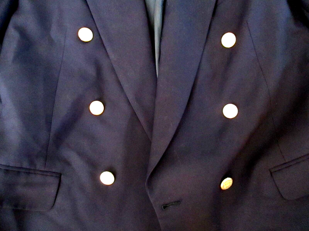 BURBERRY BLUE BLAZER 6 GOLD BUTTON BREASTED SUPER 100&#039;S VTG | eBay