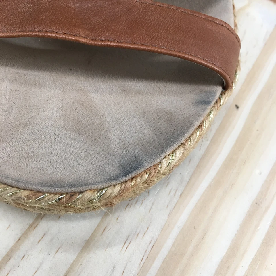 Sandalias Anne Klein Mujer 10M Dalina Alpargata Sin Cordones Plana Deslizable Cuero Marrón Foto 4 de 4