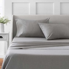 NEW Martha Stewart Bleach Master 4-piece Sheet Set Queen Gray