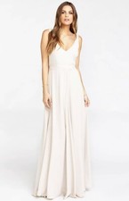 New Show Me Your MuMu Jenn Maxi Dress Large Show Me The Ring Crisp w/ Sash $198