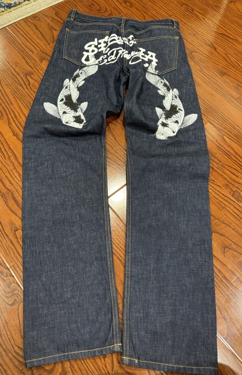 Y2k Siberia Hills X ed hardy hysteric glamour Koi Fish raw denim