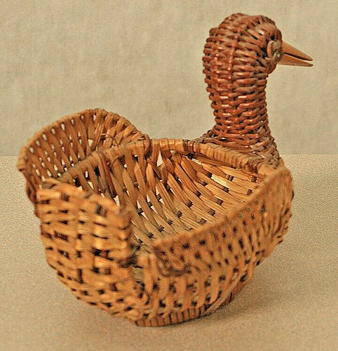 Miniatur Korb Entenkorb 2-farbig braun - Bild 6 von 10