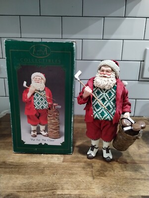 KSA Kurt Adler Golfer Fabriche  Santa  Par For The Claus  Golf Bag w/ Box  9.5''
