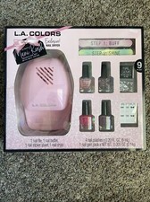 L.A Colors Pink 9-Piece Mani Rush Manicure Gift Set With Nail Dryer