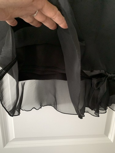 Vintage JS COLLECTIONS Pencil Skirt Women Size 8 SILK Black Sheer Back Zip - Picture 3 of 6