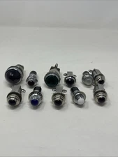 Lot of 11 Dial Co NY Red White Green Blue Panel Indicator Light Used Vintage
