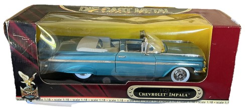 Road Signature Blue 1959 Chevrolet Impala 1:18 Scale Convertible Die Cast Car