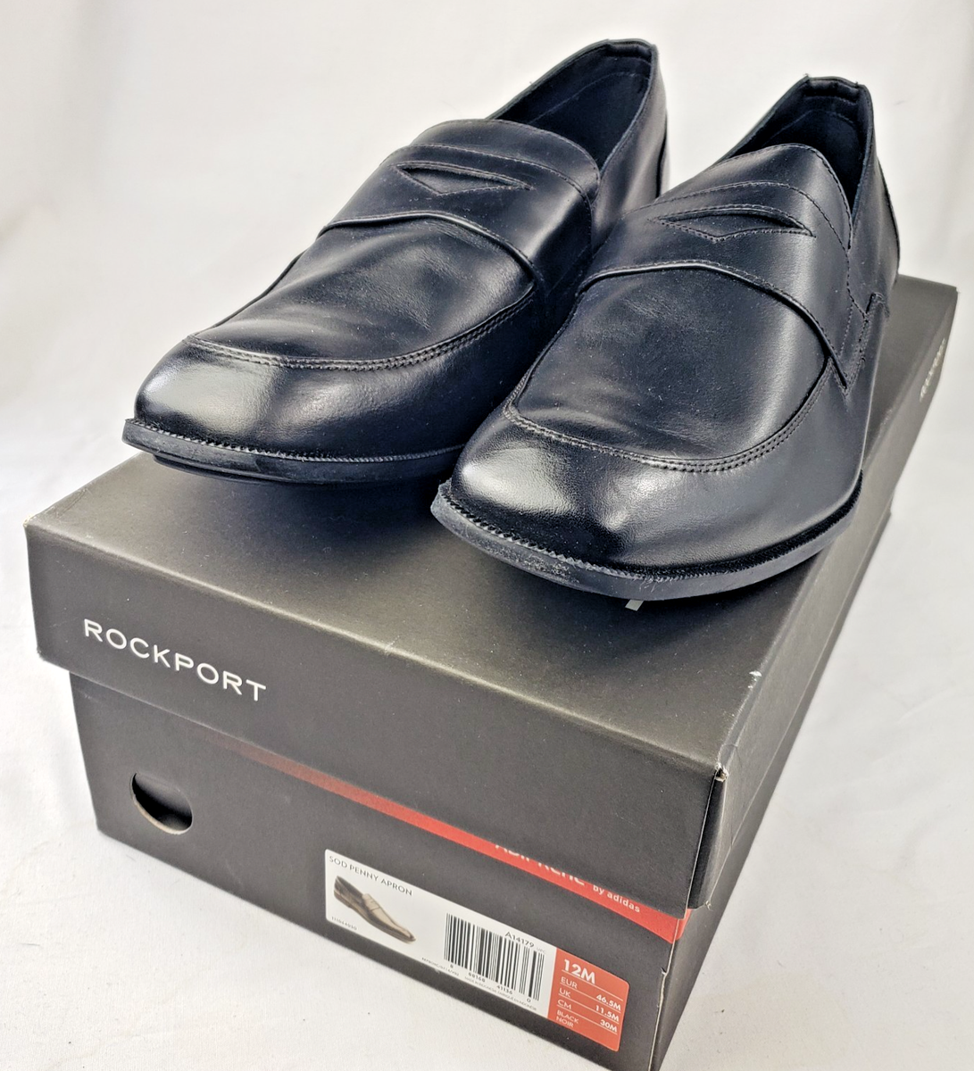 Rockport Adiprene Mens Black Noir Leather Penny Loafer 12 M  display picture 1