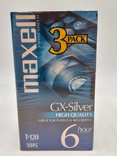 3 Pack Maxell GX-Silver High Quality VHS Blank Video Cassette Tape T-120 6-Hour