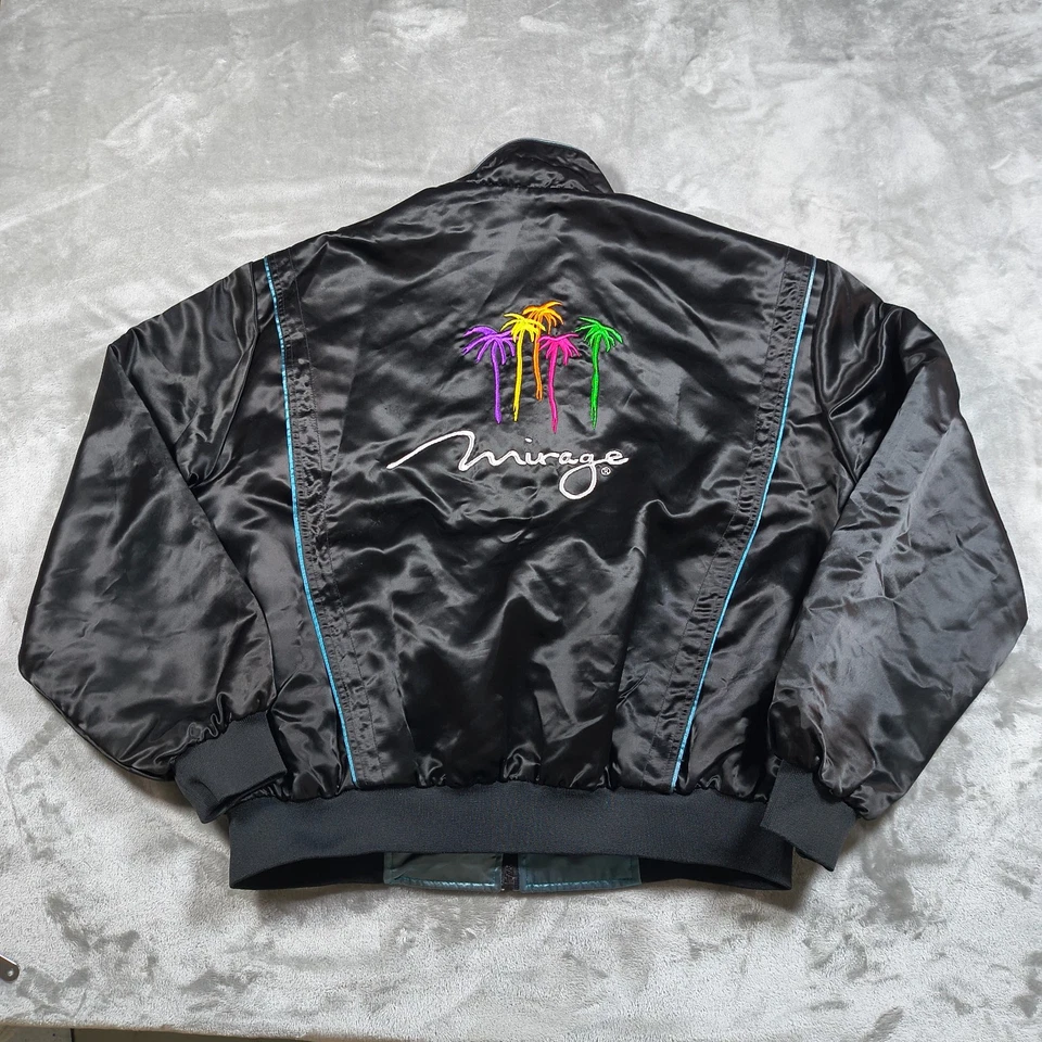 Chaqueta De Colección Las Vegas Mirage Treasure Island Hombres XXL Satén Reversible Años 90 EE. UU. Foto 3 de 4