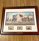 Mort Kunstler "With a Rebel Yell" Framed Civil War Open Edition Art USPS Stamps