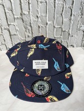 NEW with Tags Maker Wear Birds Leather Strapback Cap with All-Over Print Panel