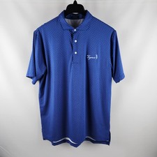 Turtleson Shirt Mens Large Blue Geometric Golf Polo Chest Logo