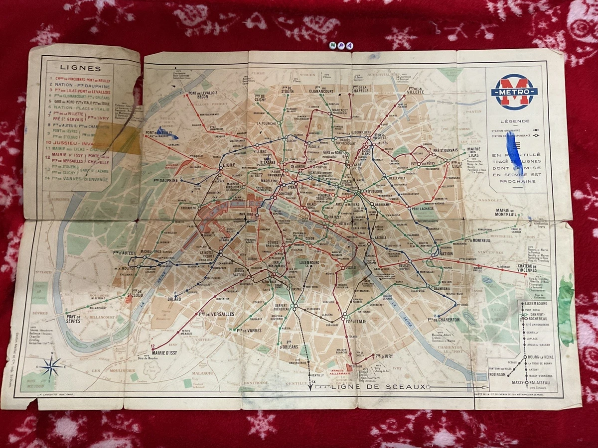 Paris France 1930-1939 Date Range Antique Europe Maps & Atlases