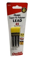   Pentel Super Hi-Polymer Lead Refill, 0.9mm Thick, 15 Pieces per Tube. 3 Tubes